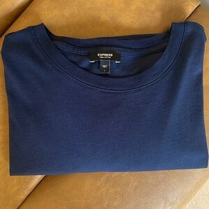 Express Pima Cotton Navy Blue Short Sleeve Tee